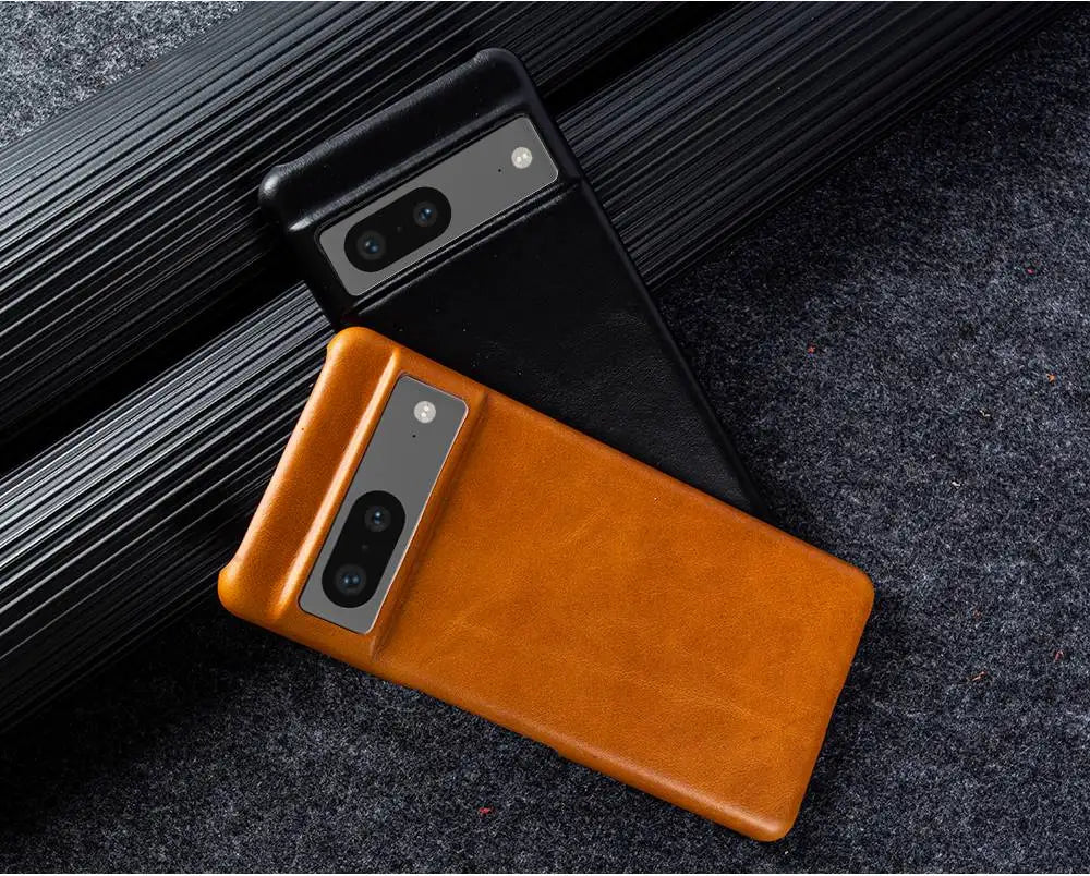 For Google Pixel 7 Case Luxury Oil Wax Genuine Leather Cover Pixel 6A 8Pro 7Pro 5A Capa Protective Etui Back Coque Carcasa Shell