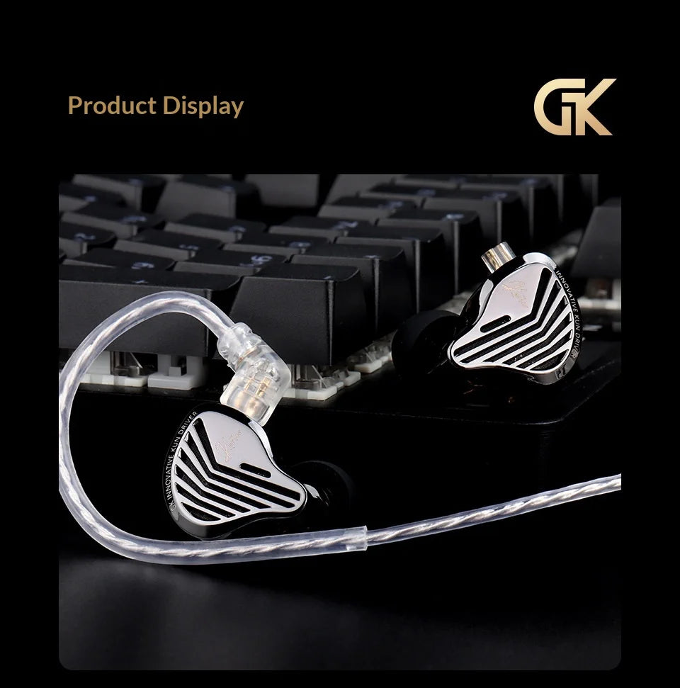 GK-KUNTEN Wired Earphones Flagship Single Motion In Ear Heavy Bass Fever HIFI High Quality Earphones