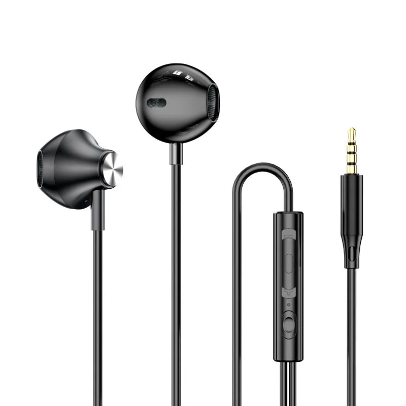 USB Type C Headphones HiFi Bass Stereo Volume Control Music 3.5mm Wired Earbuds With Mic For Galaxy S24 Ultra iPhone 15 Pro Max