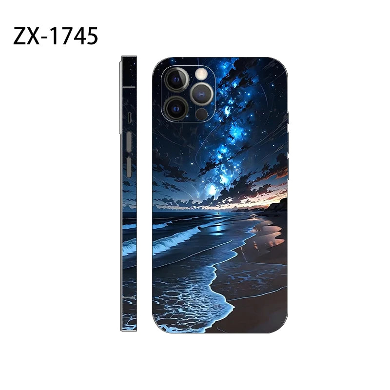 New Skin Sticker For iPhone 16 Pro Max Back Film 16 14 Plus 13 12 Mini Protective Decal Wrap Side Frame Protector No Case
