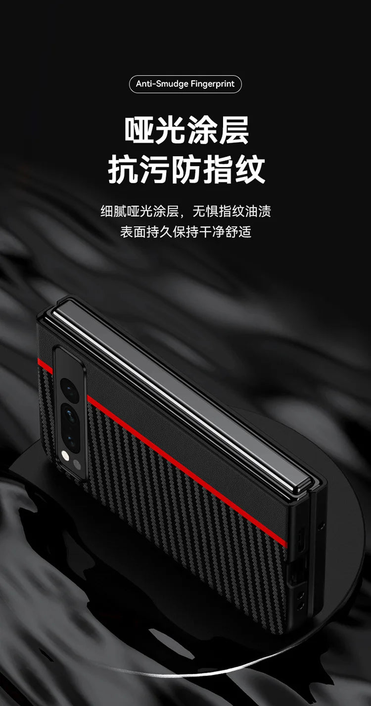 Kevlar Print Carbon Fiber Case For Google Pixel Fold Fashion Anti-drop Cover Anti-knock Cases For Google PixelFold