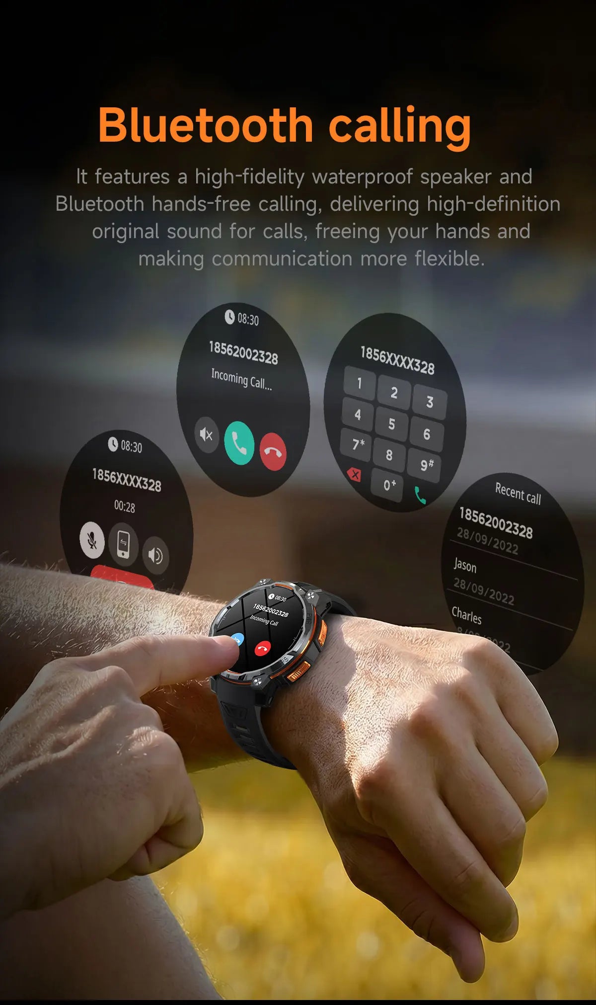 New Technology 2026 Offline Map GPS Smart Watch Men 1200mAh Battery Waterproof Compass Altimeter 100+Sports Military Smart Watch