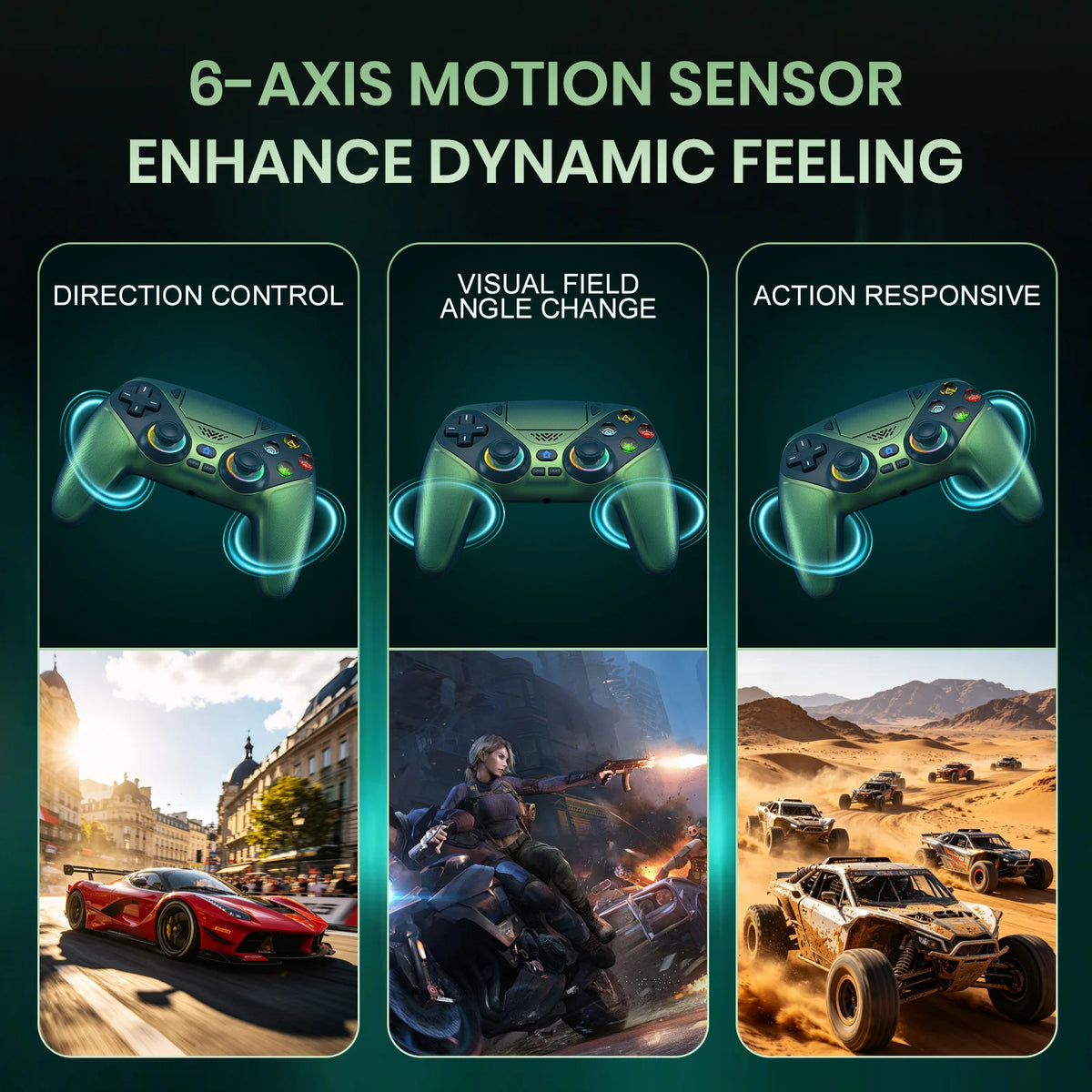 RGB Gamepad For Playstation 5/PS5 Pro/Slim/PC Wireless PS5 Controller 3D Game Joystick Dual Vibration Macro/Turbo Function