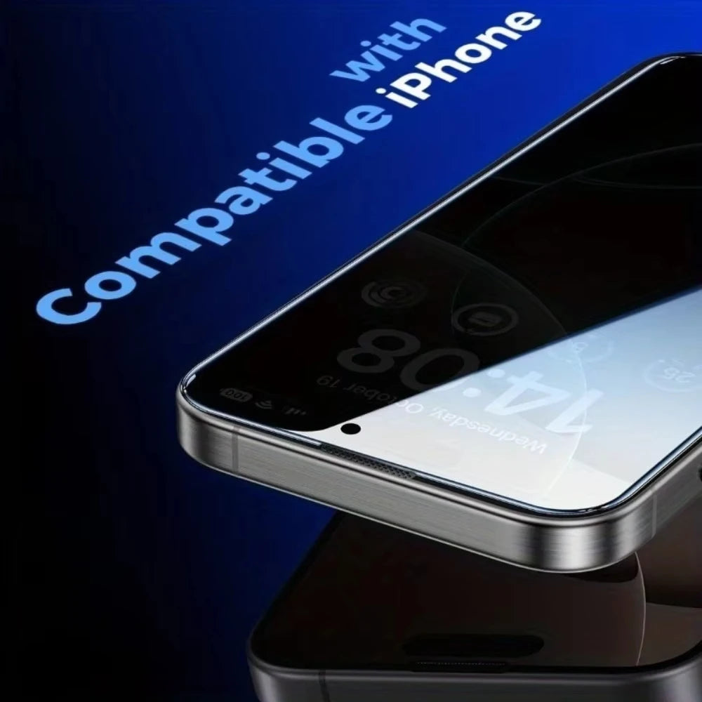 Easy Installation Privacy Screen Protector For iPhone 18 17 Pro Max 16 16e 15 14 13 12 11 XR XS 16e Air Oleophobic Coating Glass