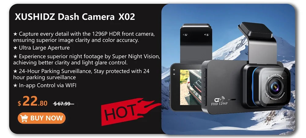 XUSHIDZ Q03 1080P NEW Dash Cam Night Vision Car DVR Vehicle Recorder Car Camera G-sensor HDR DVR Loop Recording Dashcam