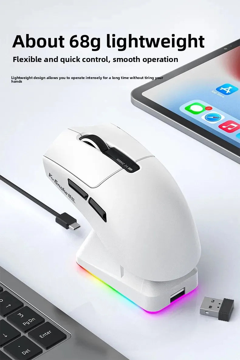 X11PRO Wireless Gaming Mouse, Tri-Mode Bluetooth+2.4G+wired,65g Lightweight, PAW3311 Sensor, 12000 DPI