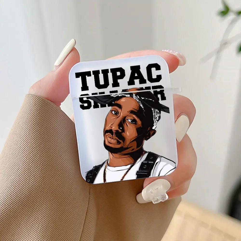 Rapper 2Pac Tupac Shakur Earphone Case for Airpods 3 3rd 4 4th Wireless Headphone Cover Air Pods Pro 3 2 1 Shockproof Fundas