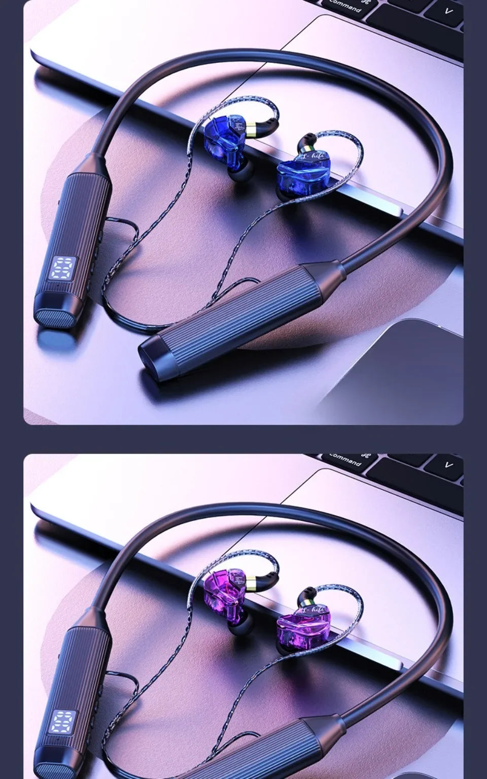 In-Ear Comfortable Wear Earphone Neck-hung Wireless Bluetooth Headphone Ultra-Long Battery Life Noise Cancellation Earbuds