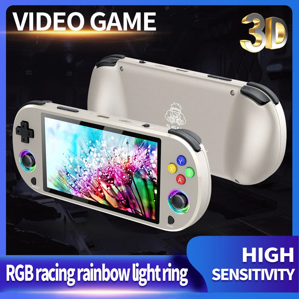 New 128GB M22 Pro Portable Pocket Retro Handheld Video Game Console 5.0 Inch IPS Screen 1920*1080 Display Support LINUX Emelec