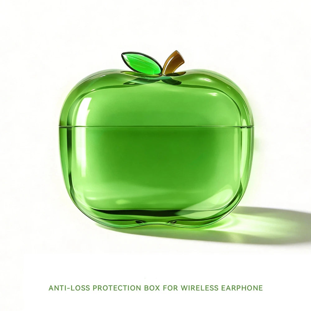 New Translucent Apple Shape Headphone Case TPU Gold Silver Red Green for Airpods Pro 1/2/3 4