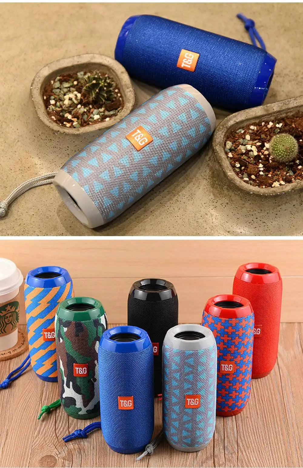 Portable Bluetooth Speaker Wireless , Ipx4 Waterproof Bluetooth 5.0 TWS MP3 Player Paring Aux & Tf-Card Input for Home Outdoor