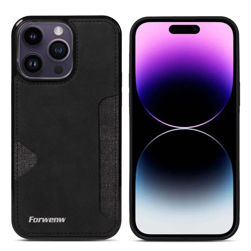 Retro Card Holder Phone Case for iPhone 18 17 16 15 14 13 12 11 Pro Max 17E Air XS XR SE 7 8 Plus Busines Wallet Leather Cover
