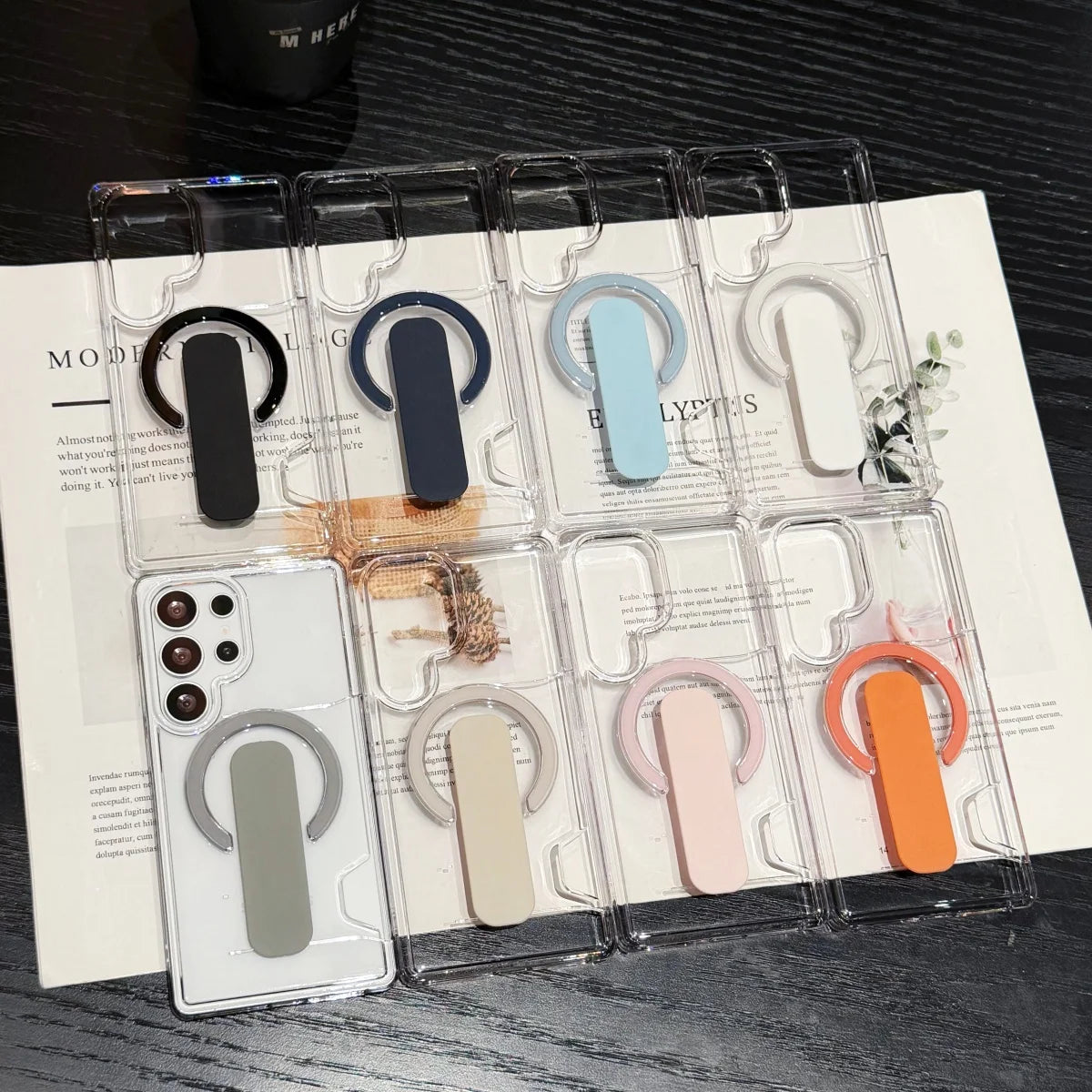Luxury Card Holder Clear For Magsafe Magnetic Phone Case For Samsung S26 S25 S24 Plus Ultra Bracket Full Bumper Shockproof Cover