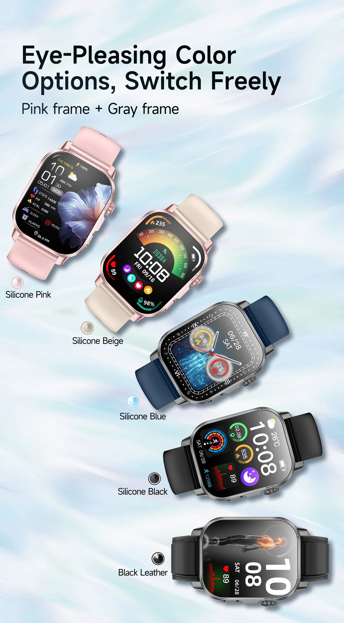 New Men Accurate Health Diagnosis ECG Smart Watch Blood Pressure Blood Oxygen Blood Fat Uric Acid Temp Bluetooth call Smartwatch
