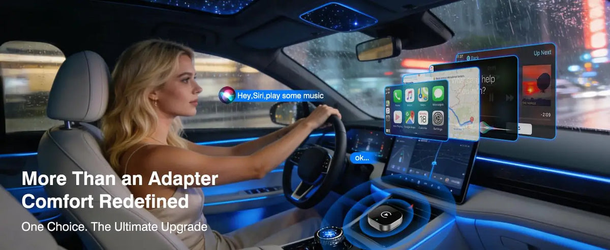 2026 Upgraded 2-in-1 Wireless CarPlay Adapter for iPhone & Android Auto, Plug and Play Wired to Wireless Dongle with Fast Auto-C