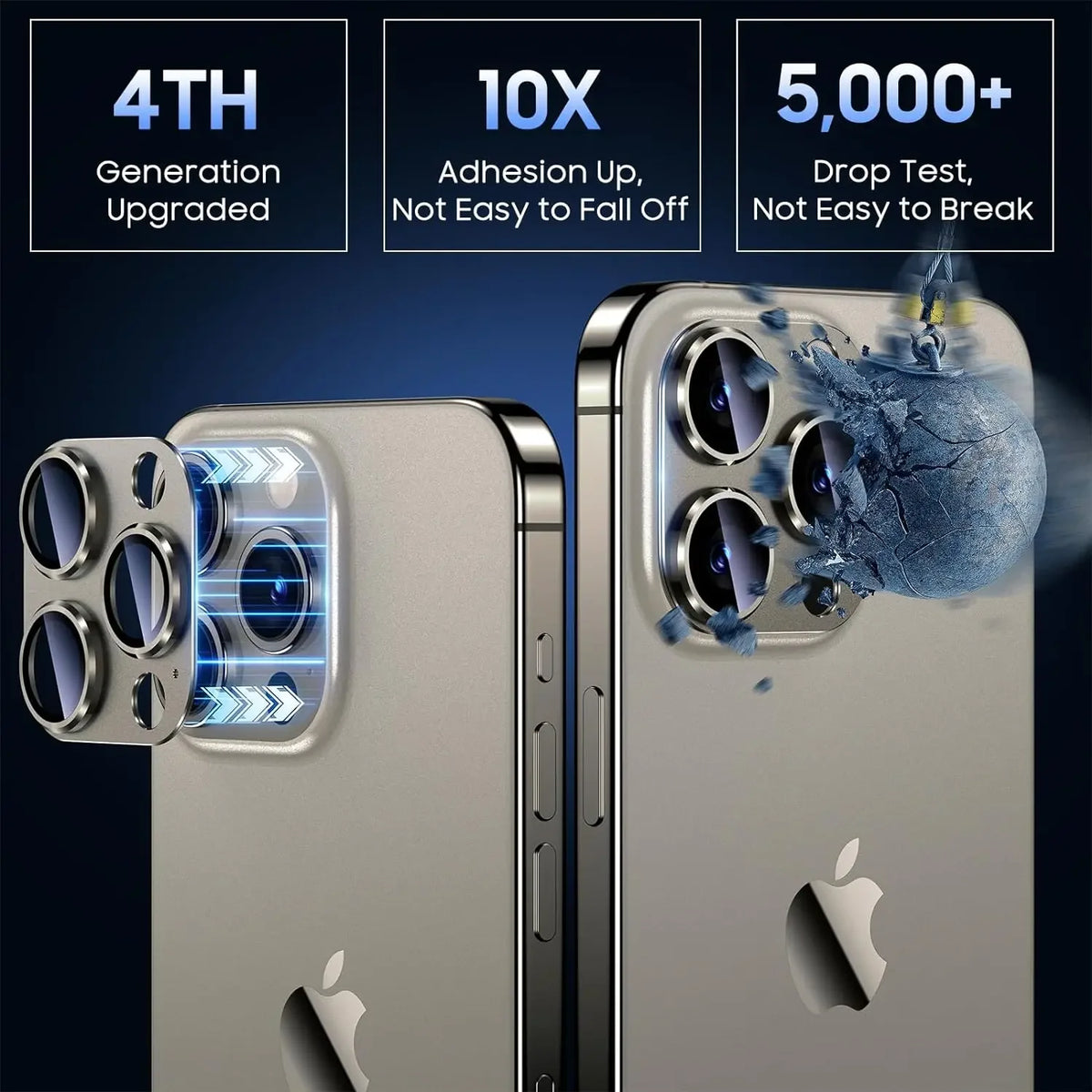 1Pcs Metal Camera Len Protector For IPhone 15 16Pro Max Aluminum Alloy Tempered Glass Cover Screen Protector For IPhone 15 16Pro