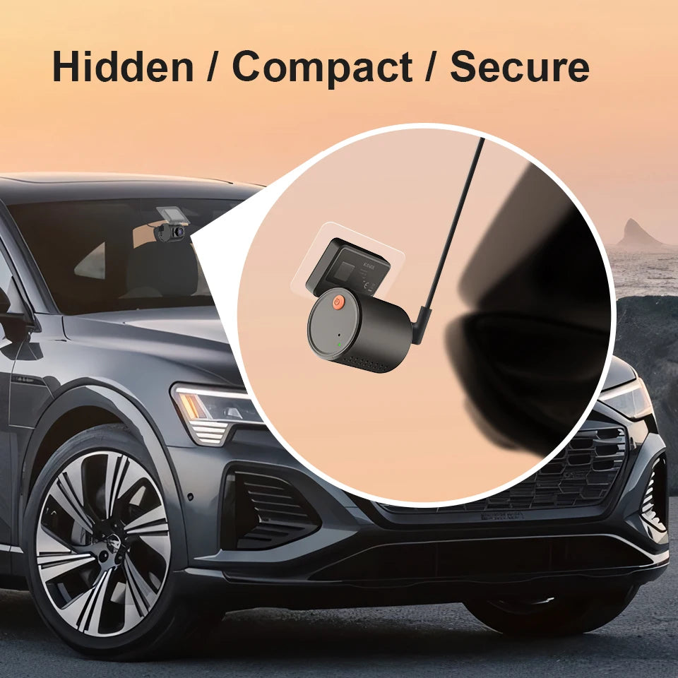 2K Mini Dash Camera Front DVR KAWA MINI 3 Hidden Dash Cam Video Recorder Emergency Voice Control Night Vision WiFi Dashcam