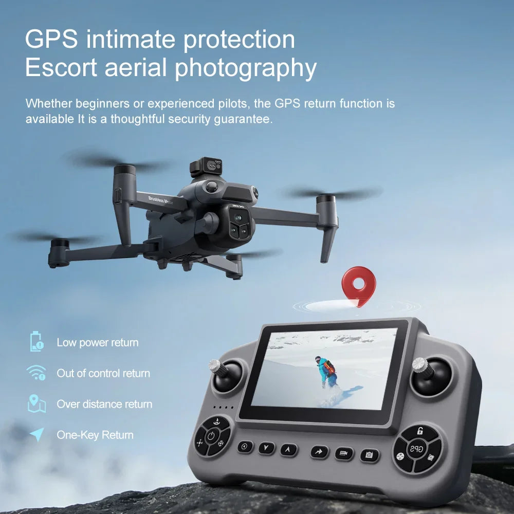 Original V918 Max GPS Foldable Drone 8K Dual Camera 360° Obstacle Avoidance Brushless 5G WiFi Screen Remote RC Quadcopter