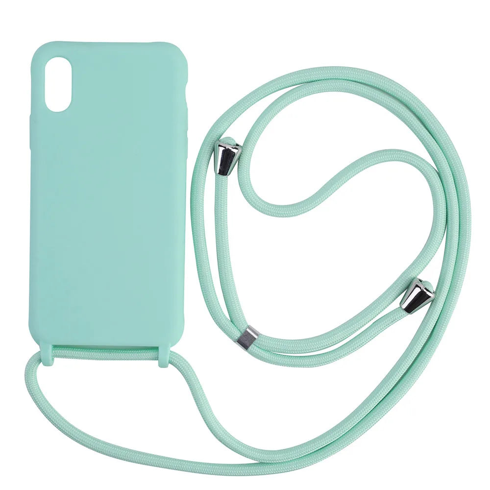Strap Cord Silicone Phone Case For Samsung S22 S21 S23 S24 Ultra S20 FE S10 Plus Note 20 Plus Crossbody Necklace Lanyard Cover