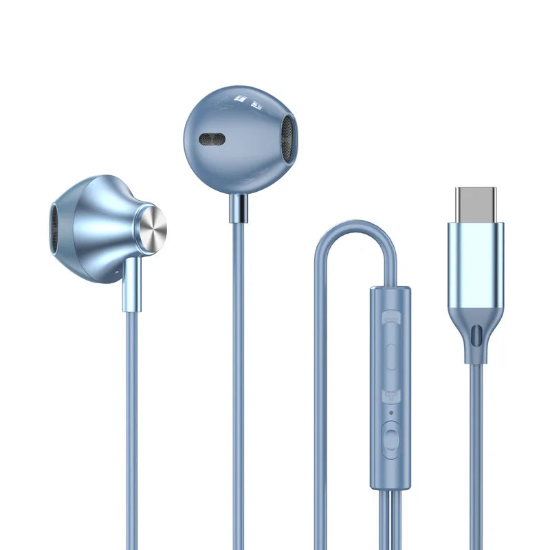 Wired Headphones For ios Android In Ear Earphones HiFi Surround Sound USB Type C Music Gaming Earplugs For iPhone 17 Pro Samsung