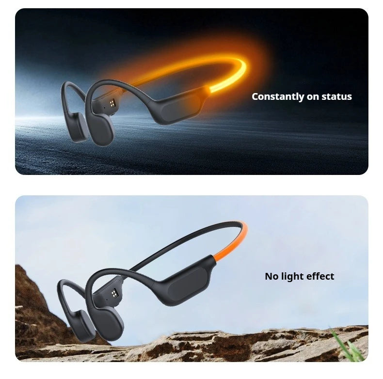 TOP 1 Sports Swimming Bone Conduction Headphones Bluetooth 6.0 IPX8 Waterproof Earphones 32GB MP3 Night Light Fitness Riding Run