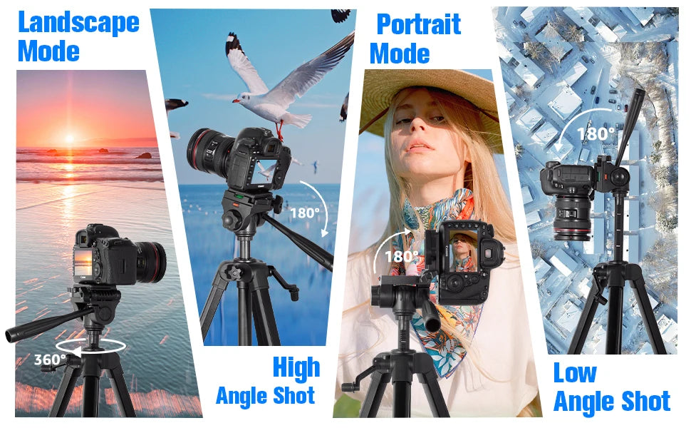 Camera Tripod, 74" DSLR Camera Tripod with 1 QR Plates for Sony/Nikon/Canon, Lightweight Video Tripod Stand