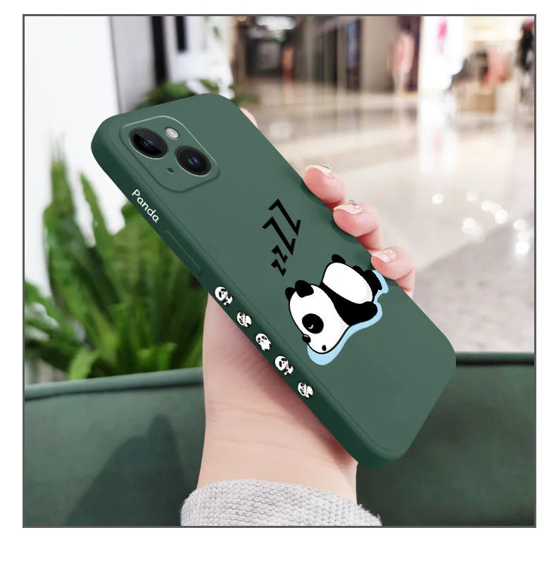 Sleepy Panda Phone Case For iPhone 16 16e 15 14 13 12 11 Pro Max Mini X XR XS SE2020 8 7 Plus 6 6S Plus Cover
