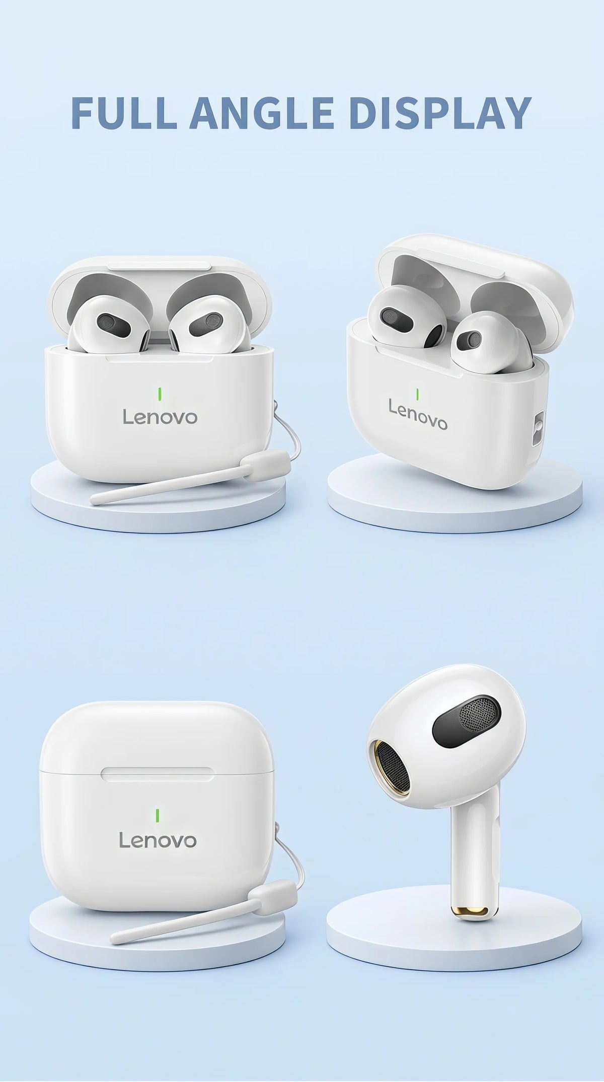 Original Lenovo A6 PRO TWS Wireless Earphone Bluetooth 5.0 HD Calls Touch Control Earbuds Gaming Headphones With Mic