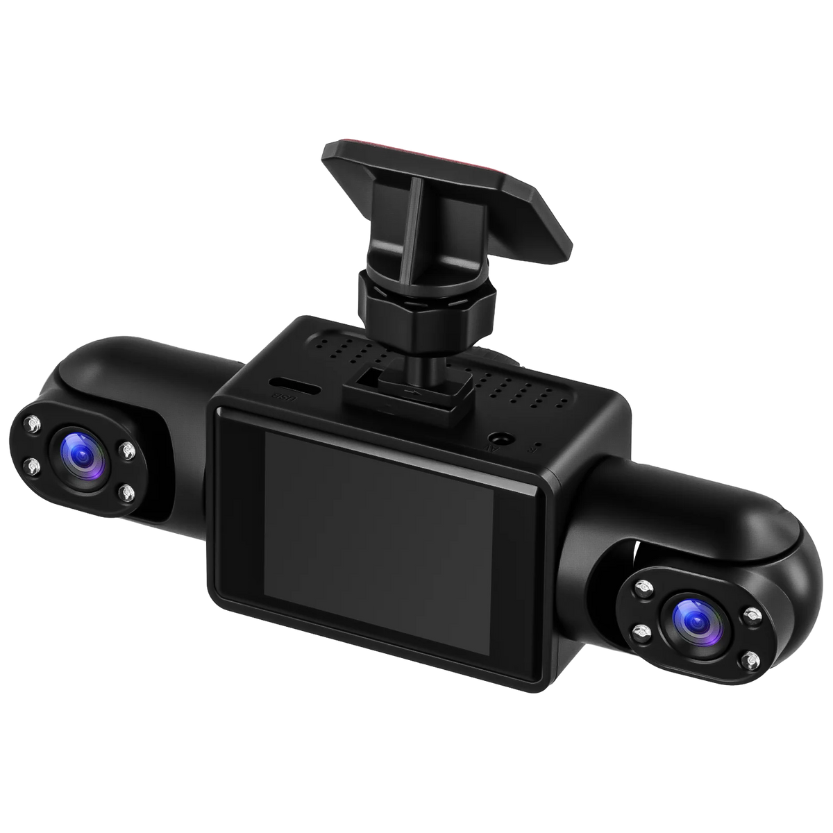 Podofo 2inch 1080P Car Dash Cam with Four High-Definition Cameras, Including 480P Left Interior, Right Interior, and Rear Cameras Loop Recording Add Hardwire Kit Car Accessories Black Box Driving Assistance Camera
