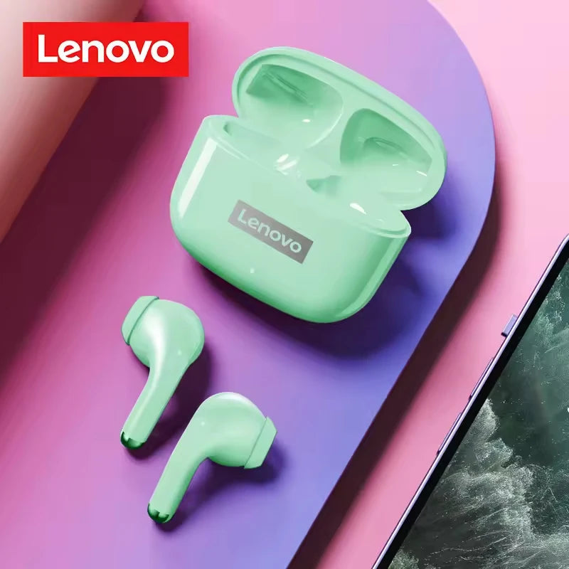 Lenovo LP40 Pro Wireless Earbuds Bluetooth 5.1 25H Playtime USB-C Fast Charge Deep Bass Touch Control IPX5 Sport Headphones