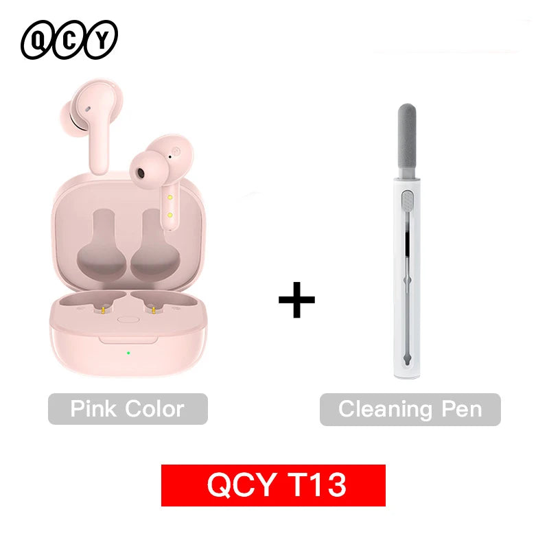 QCY T13 Wireless Bluetooth Earphone with 4 Mics ENC HD Call Headset V5.1 TWS Earphone Touch Control Earbuds Long Standby 40H