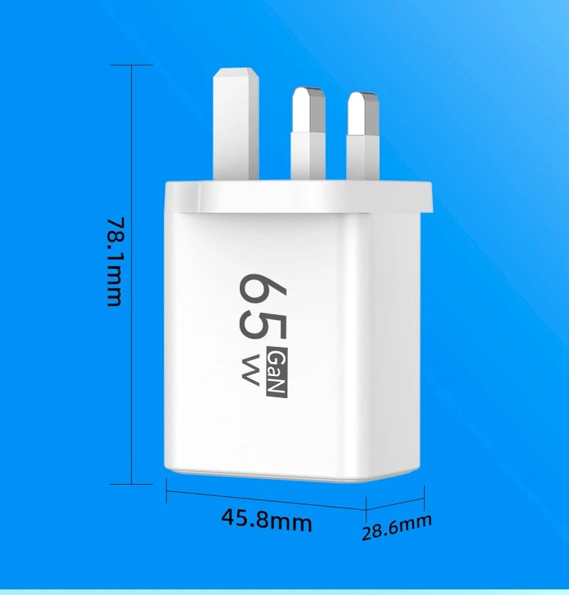 65W USB C Charger Fast Charger Phone Charger Adapter with LED Display QC3.0 EU/US/UK Plug For iPhone Samsung Xiaomi Wall Charger