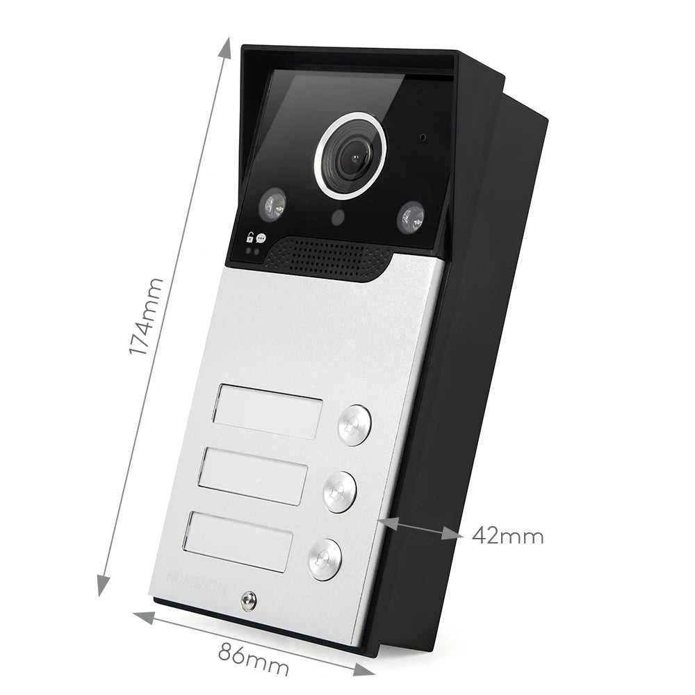 XC112F-3 HD IP65 Doorbell Camera with 3 Call Buttons for 4 Wire 1080P Tuya APP Video Door Phone Intercom Home Security 3 Flats