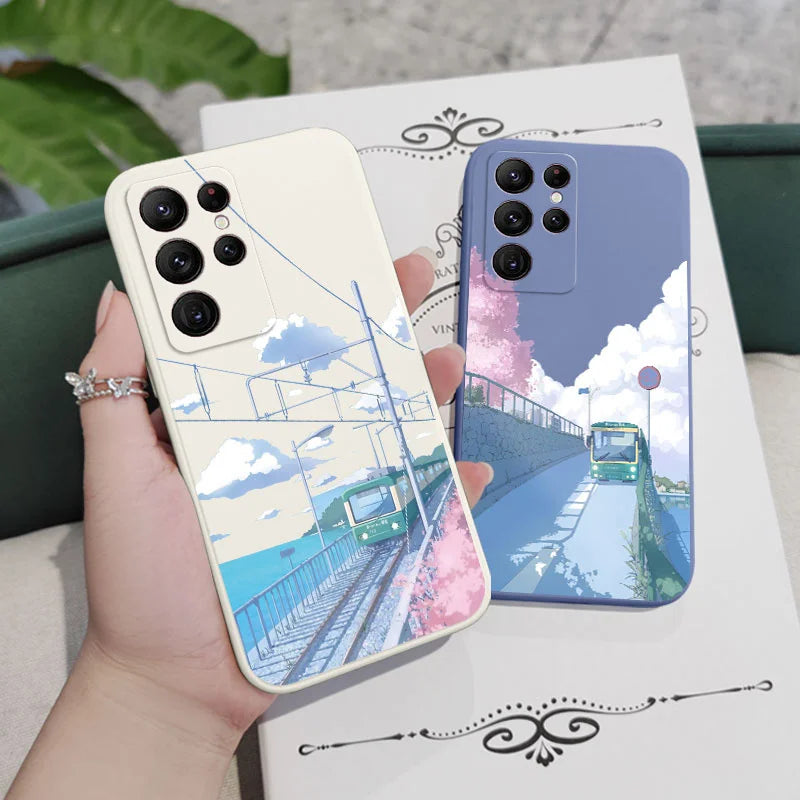 Tranquil Scenery Phone Case For Samsung Galaxy S25 FE S24 S23 S22 S21 S20 Ultra Plus S10 10E Note 20 ultra 10 9 Plus Cover