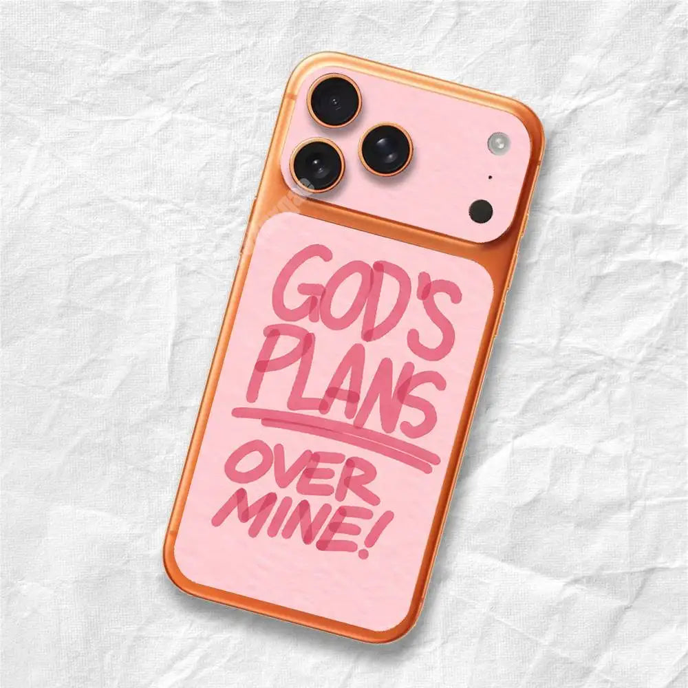 God's Plan Blessing Words Removable UV Film for iPhone 17 Pro 17 ProMax Protective Sticker
