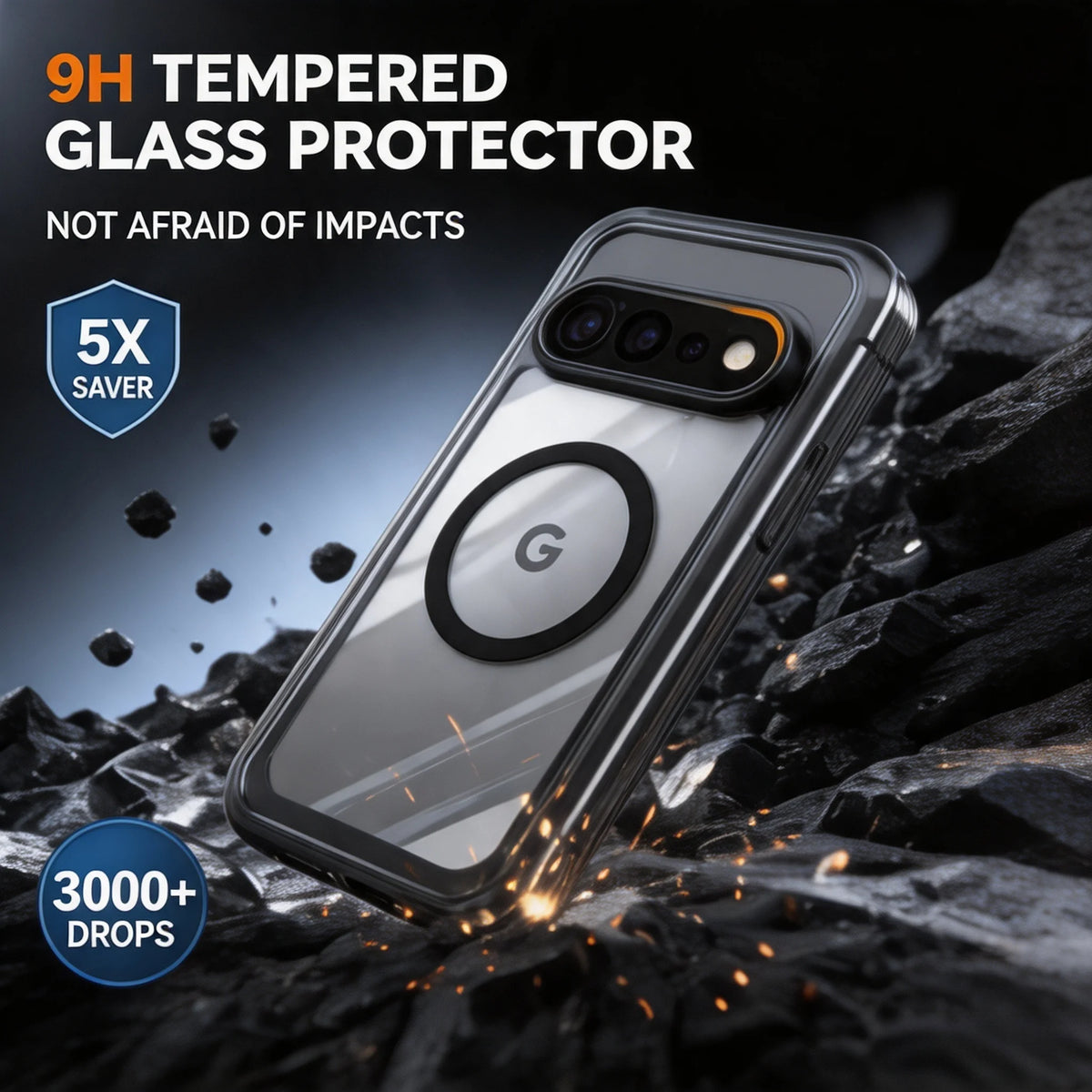 9H Tempered Glass Magnetic Phone Case, Suitable for Google Pixel 11/10/9 PRO XL All Inclusive Phone Protection Case