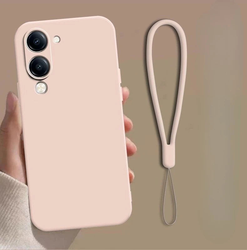 For VIVO Y29S Y19 5G Y04 Y19e 4G Case Simple Skin-friendly Silicone Lanyard Cover for VIVo Y29 s Anti-slip Shockproof Funda