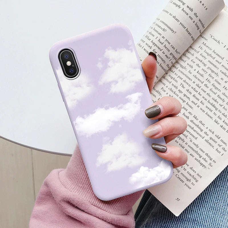 Flowers Funda For Phone Case iPhone X XS MAX XR Capa Soft Silicone Cute Cat Bear Back Cover For iPhone XR Bumper Women Anti-Fall