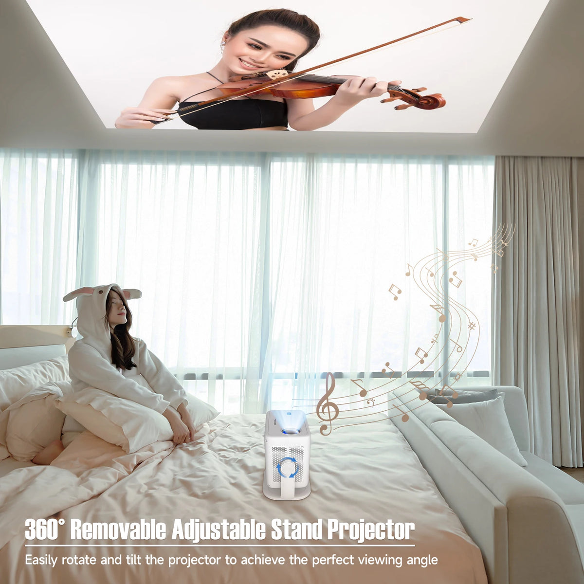 Magcubic L018 Projector 8K Native 1080P 650ANSI Auto Focus & Keystone Correction Android14 BT5.4 WIFI6 360° Portable Home Cinema