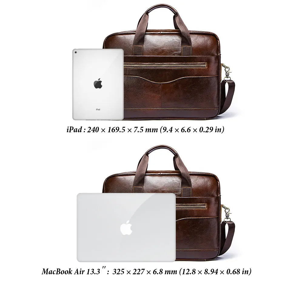 Genuine Leahther Men Briefcase Portable Office Handbag for Laptop Bag High Quality Business Messenger Shoulder Bags Travelling