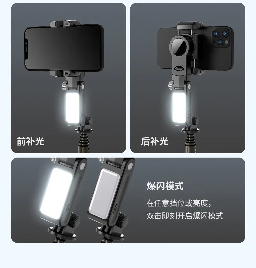 Auto 360° Face Tracking Handheld Gimbal Stabilizer Foldable Selfie Stick Anti-shake Smartphone Holder Live Vlog Shooting Holders