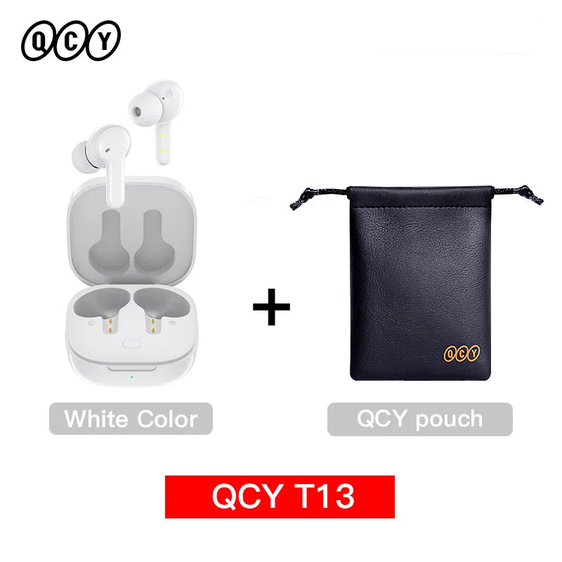 QCY T13 Wireless Smart Headphone BT5.1 TWS Earphone 4 Mic ENC HD Call Headset Touch Control Earbuds Long Standby 40H