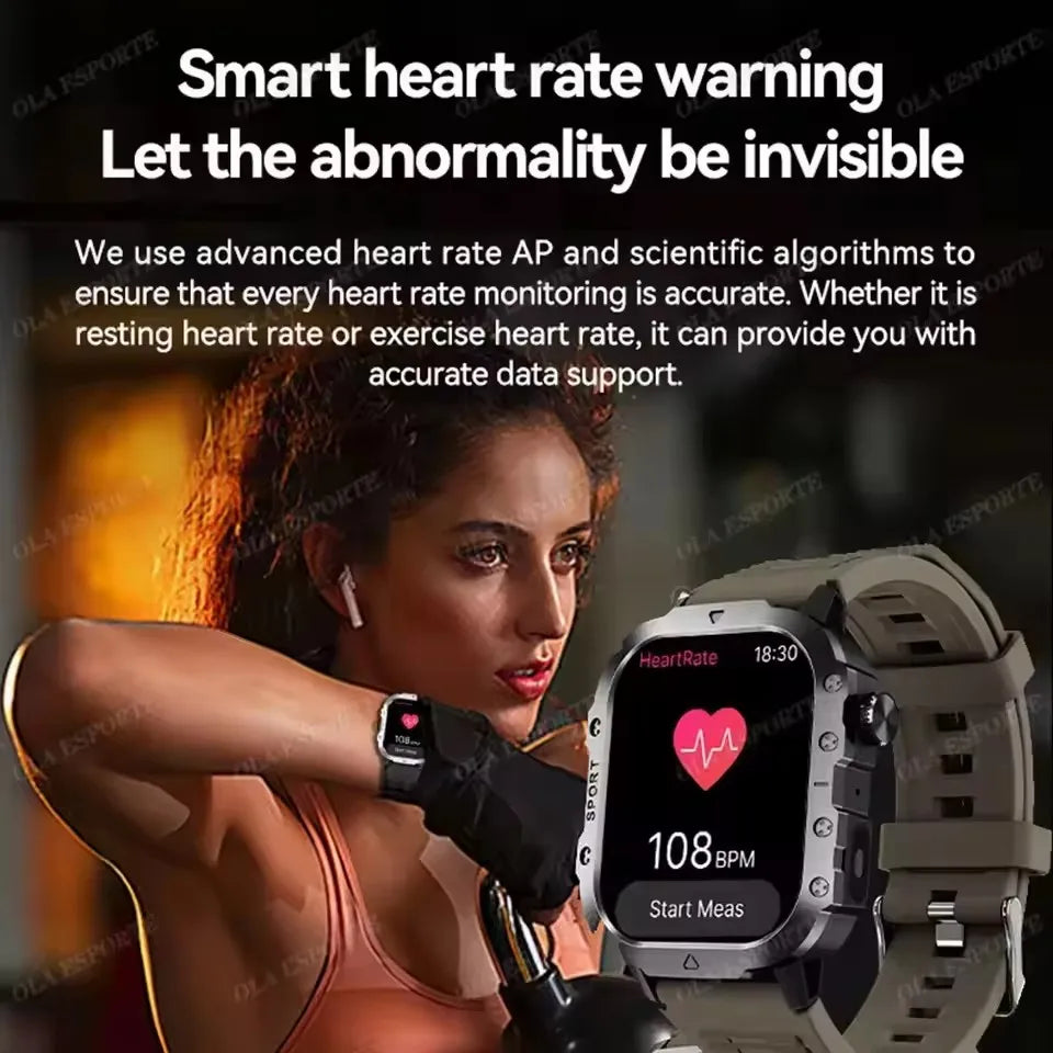 2026 New Rugged Military GPS Smart Watch Men Bluetooth Call Health Monitoring Sports 5ATM Waterproof Smartwatches Man Pk HT30