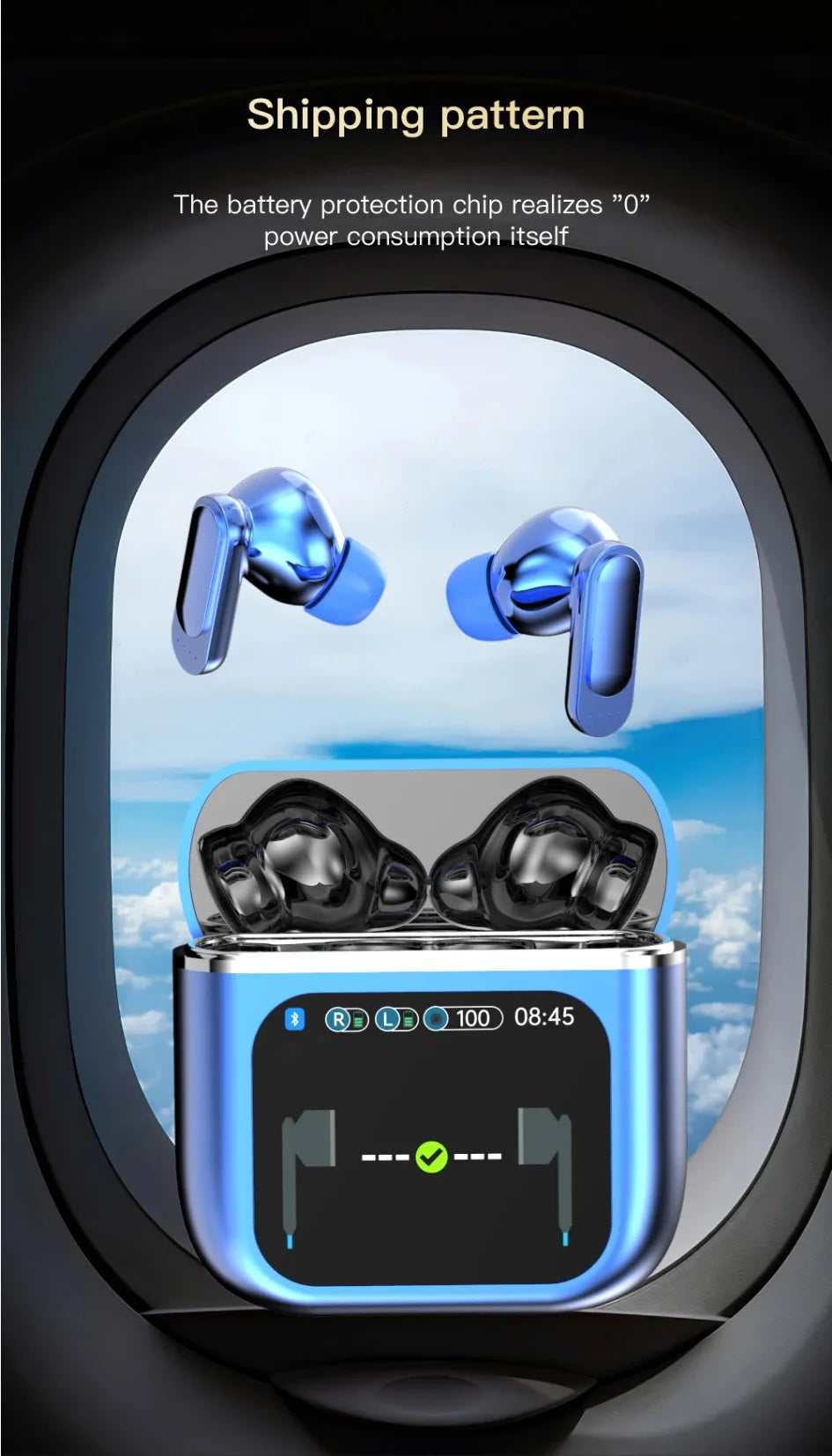SE-60 TWS Touch Screen Bluetooth 5.4 Earphones ANC ENC Noise Cancelling Gaming Low Latency Stereo Wireless Earbuds Long Battery