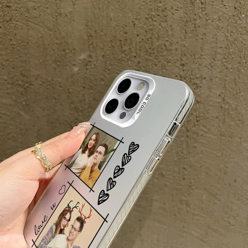DIY Name Personalised Photos Customized Luxury IMD Cover For iPhone 11 12 13 14 15 16 17 Air Pro Max 7 8 Plus X XS XR 16E Gift