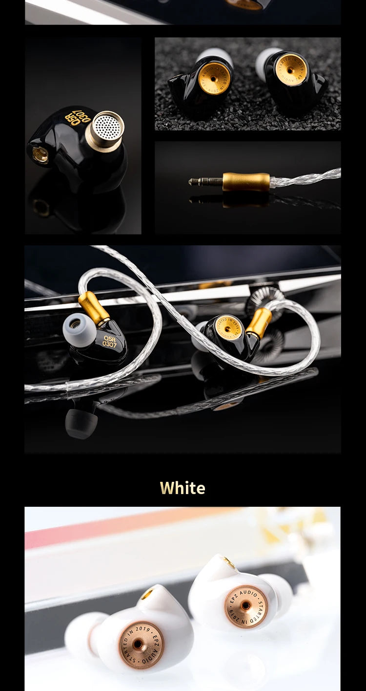 EPZ Q5 Earphones Wired HIFI Ceramic Carbon Nano Moving Coil IEM In Ear Monitor MMCX Detachable Cable Earbuds Gaming Headset