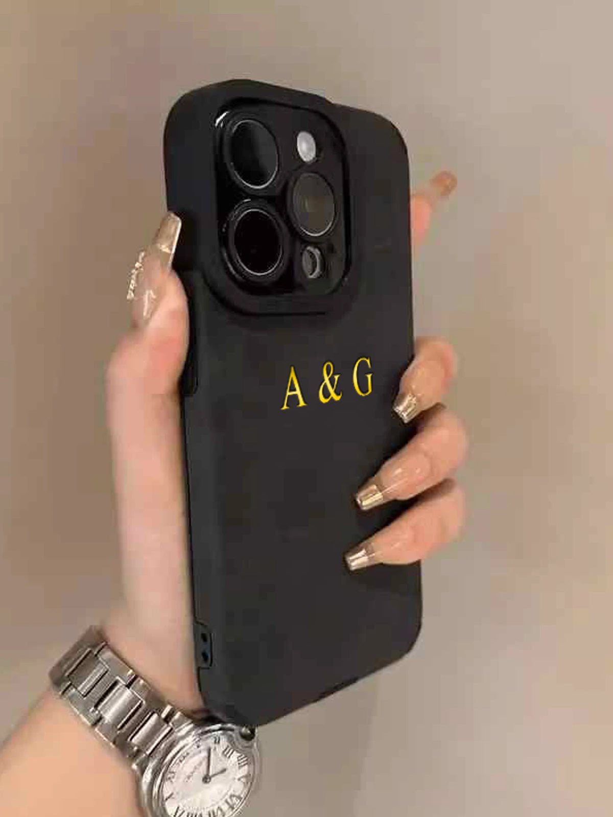 Luxury Lambskin Leather Personalized Customized Initials Name Case For iPhone 18 17 16 15 14 13 12 11 Pro Max 17 Air Soft Cover
