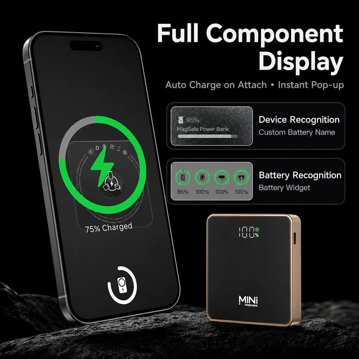 Mini 3-In-1 Powerbank For Magnetic Wireless Power Banks Portable Fast Charging External For iPhone 17 iWatch Carregador Portátil
