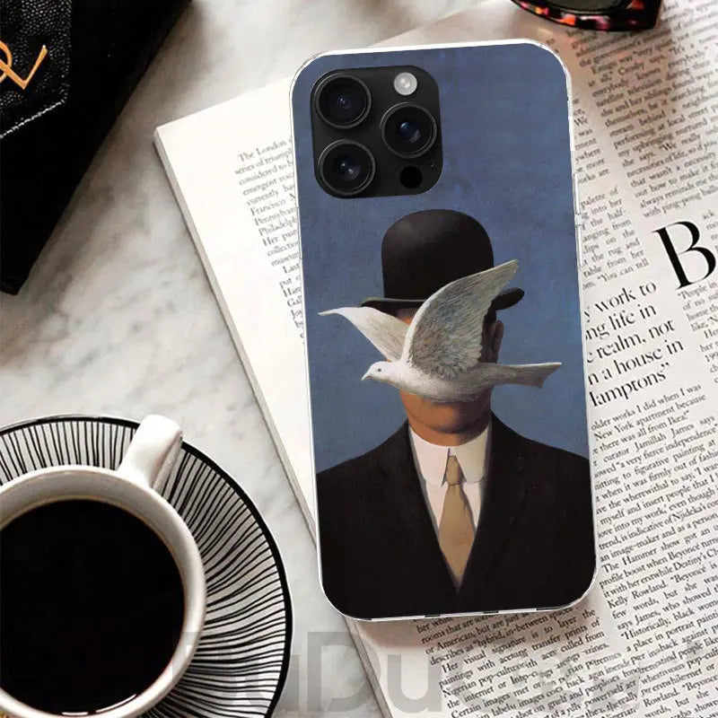 Rene Magritte Art Cover For iPhone 17 Air 16 16E 15 Pro Max 14 Plus 13 Mini Phone Case 12 11 7 8 SE Customized Print Shell 16 15