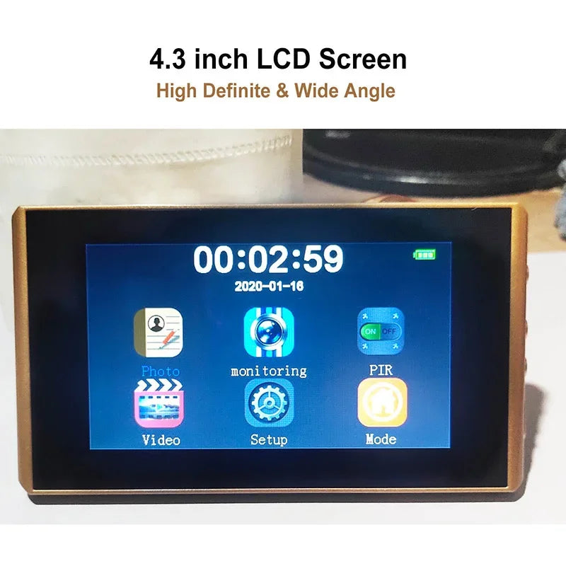 4.3" Inch Door Viewer Video Peephole Camera Motion Detection Monitor Digital Ring Doorbell Video-Eye Safety Recording